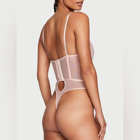 Sugar 💎Coated Rhinestone Wicked Corset Teddy Victoria’s Secret - Picture 3 of 7